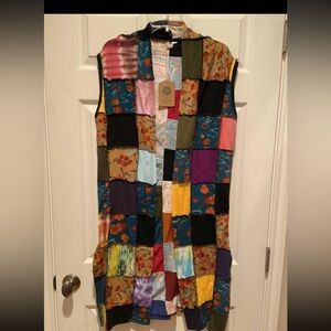NWT! Patchwork vest or kimono.